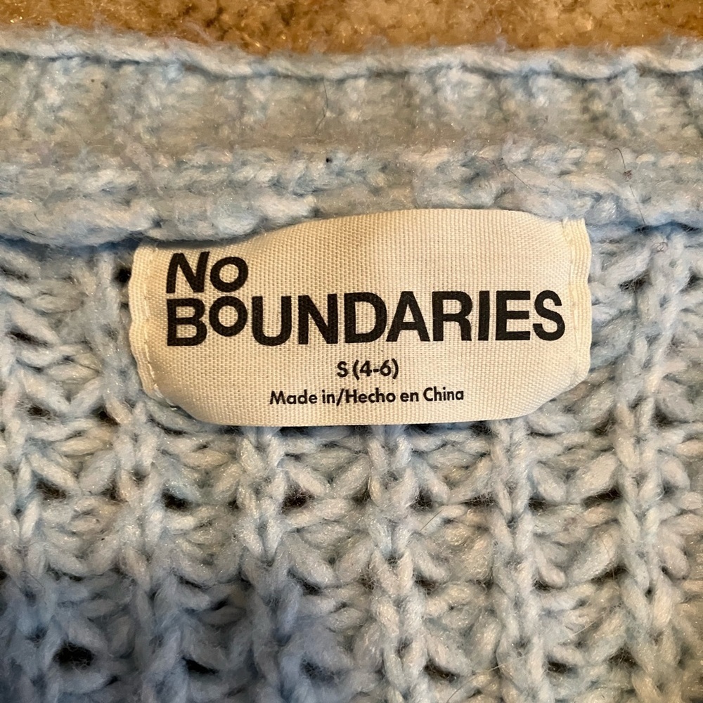 No Boundaries Sky Blue Button-Up Cardigan - Picture 4 of 4